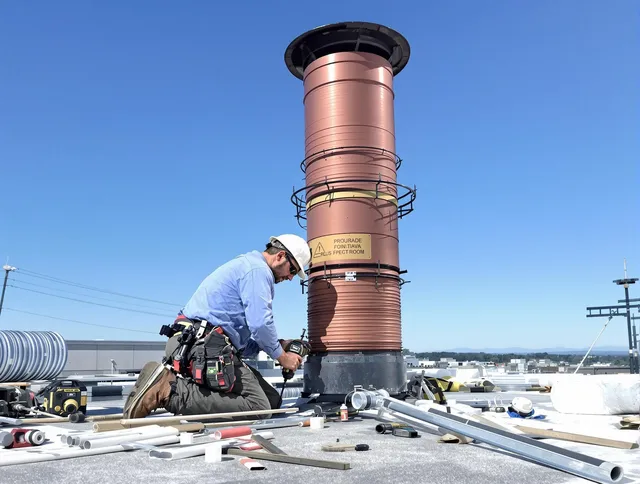 Installed chimney liner by Copley Chimney Sweep in Copley, OH