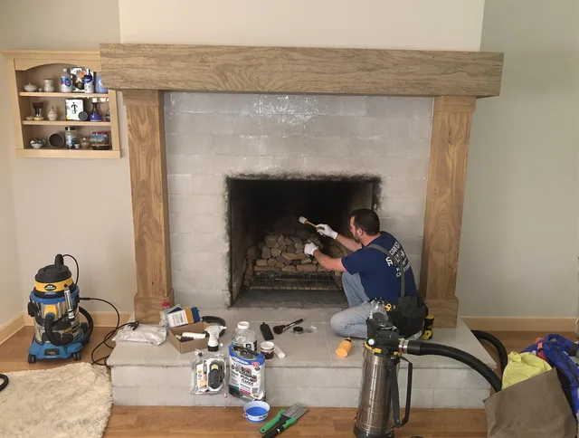 Detailed creosote removal process by Copley Chimney Sweep in Copley, OH