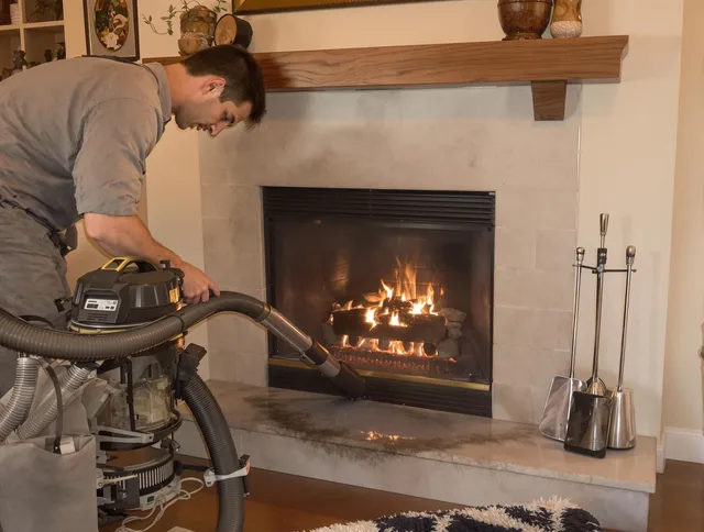 Routine fireplace upkeep by Copley Chimney Sweep in Copley, OH