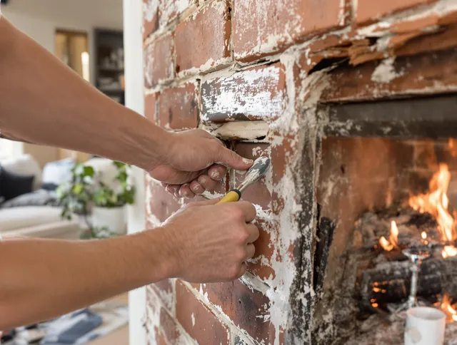 Routine fireplace repair by Copley Chimney Sweep in Copley, OH