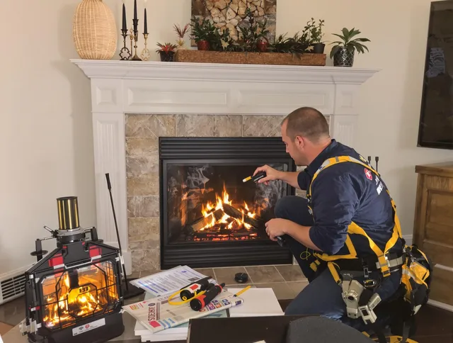 Safety-focused fireplace inspection by Copley Chimney Sweep in Copley, OH