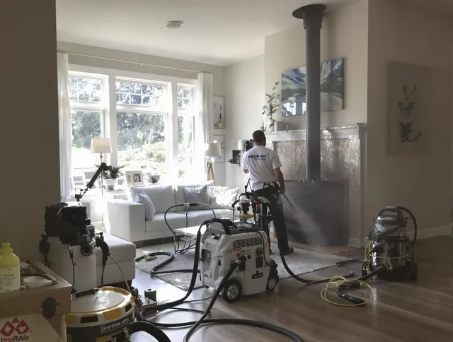 Soot removal service by Copley Chimney Sweep for a fireplace in Copley, OH